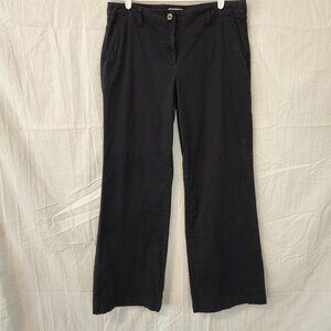 Talbots Navy Blue Wide Leg Cotton Blend Chino Pants, Size 10 Preppy Academia